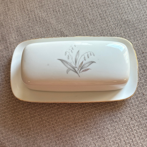 Kaysons Fine China Japan Golden Rhapsody Covered Butter Dish 1961 Vintage - Picture 1 of 9